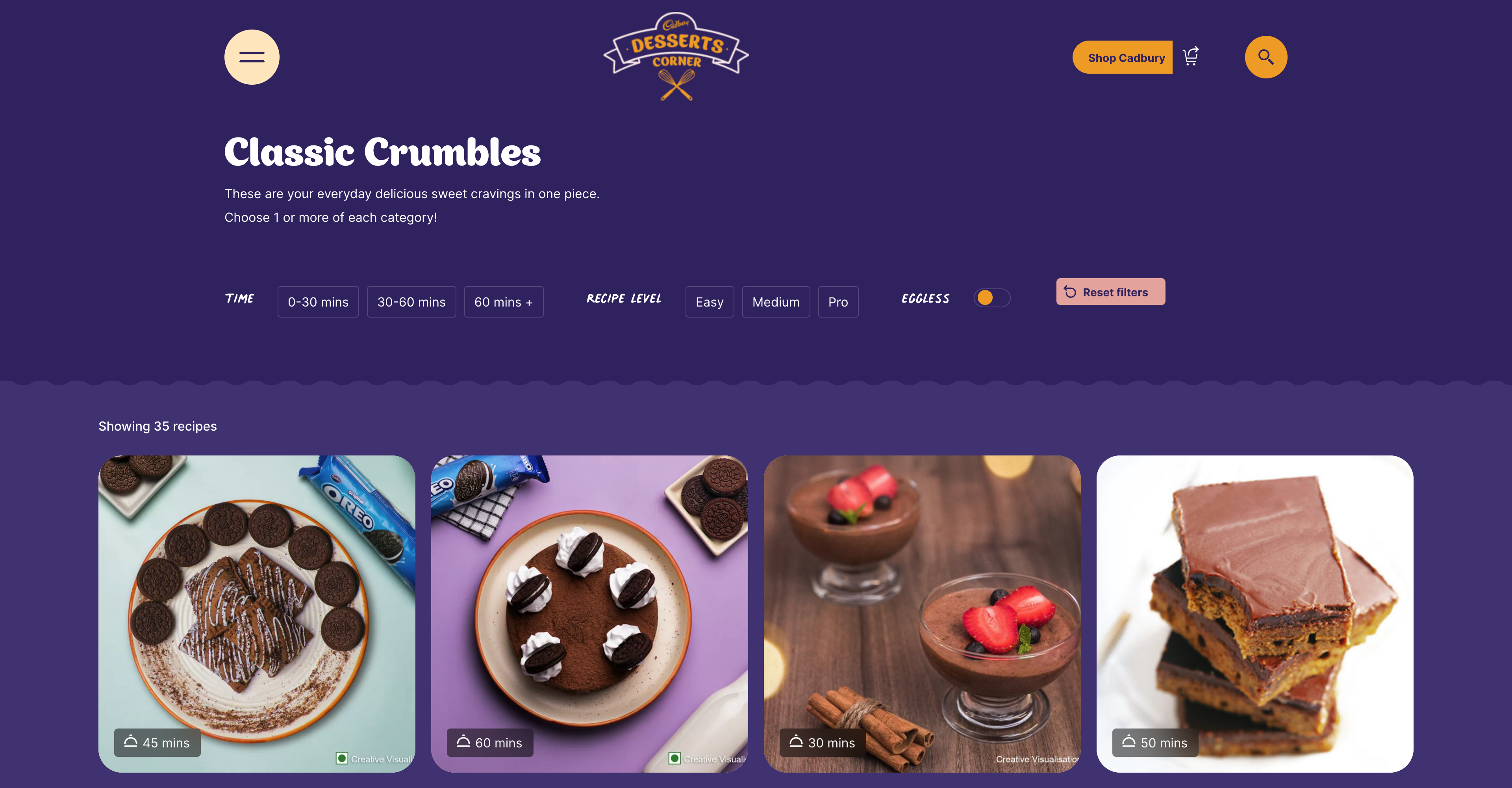 Desserts Corner website
